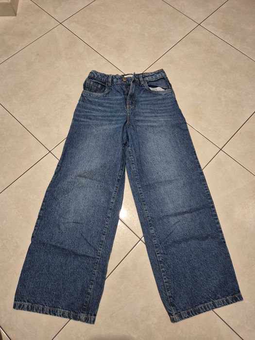 Reserved Spodnie jeansowe dziewczęce r. 146 buggy