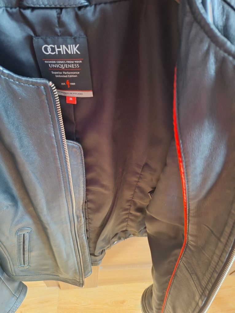 Czarna kurtka ze skóry naturalnej firmy Ochnik roz.M