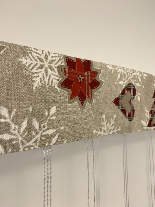 Ekran Panel firanka świąteczna choinka serce śnieżynka