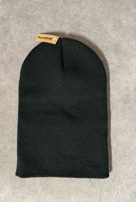 Nowa Czarna czapka beanie wciągana unisex Beechfield uniwersalna
