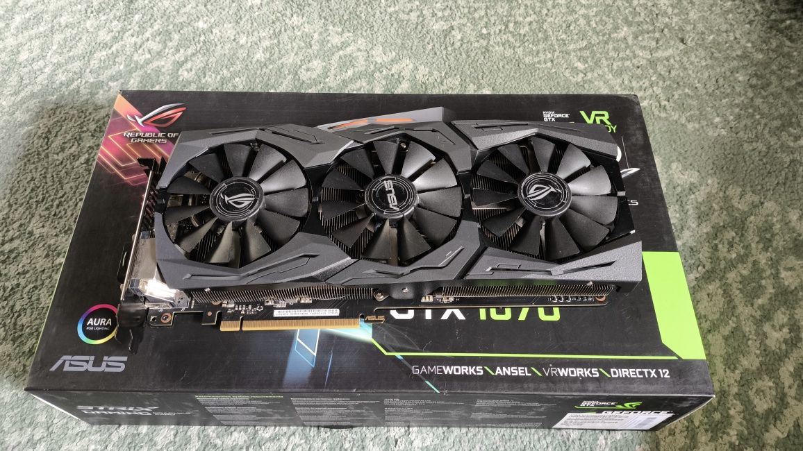 Відеокарта Asus ROG GeForce GTX 1070 STRIX OC + Chieftec Proton 600W