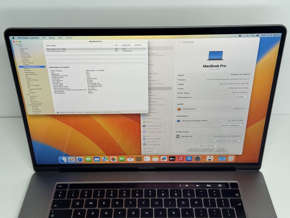 MacBook Pro 16 (A2141) - i7/32GB/512GB - faktura VAT 23%