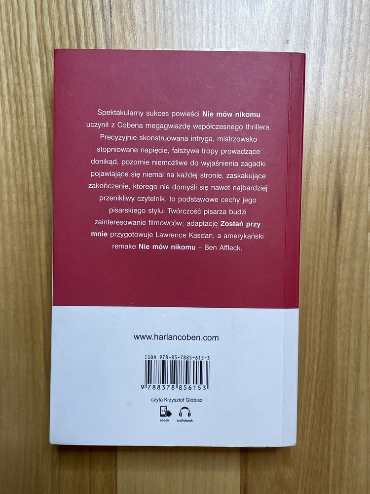 Książka „Zostań przy mnie” Harlan Coben / kryminał, thriller