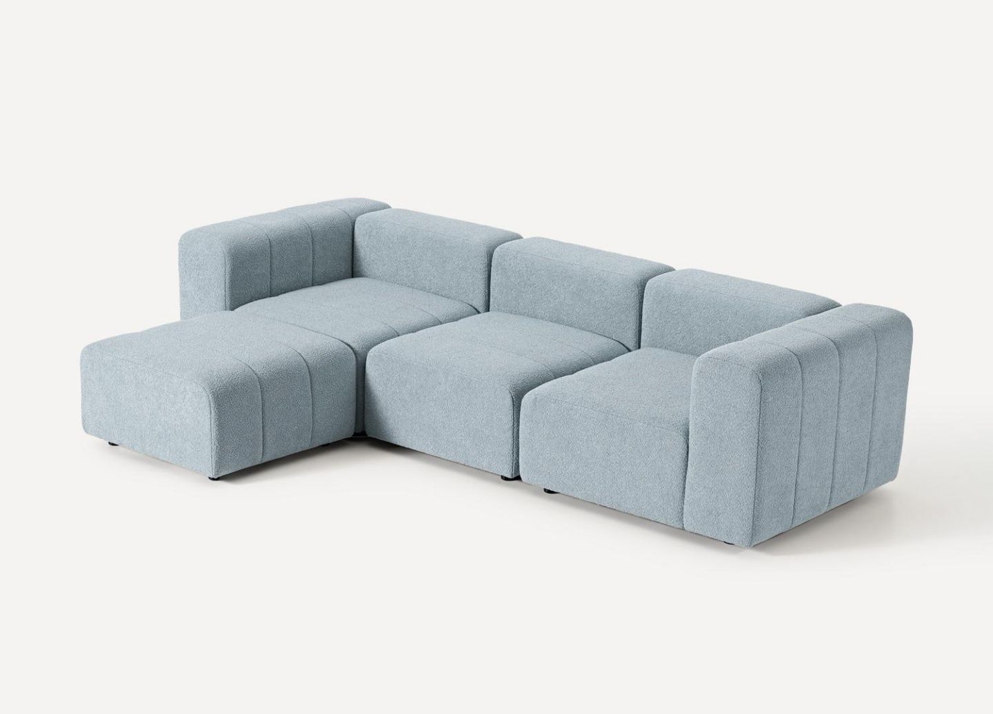 Sofa modułowa Boucle z pufem Lena 4-osobowa