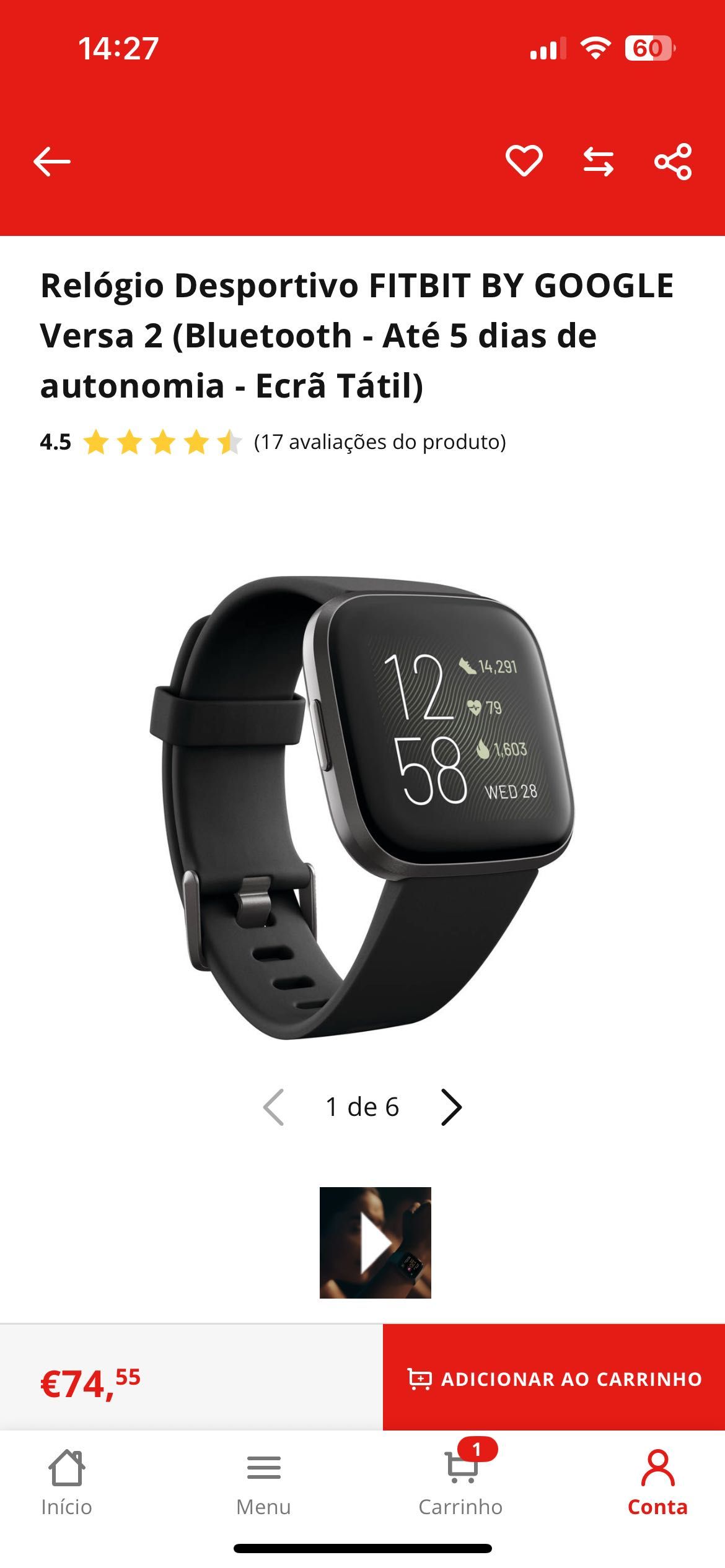 Smartwatch Fitbit Versa 2