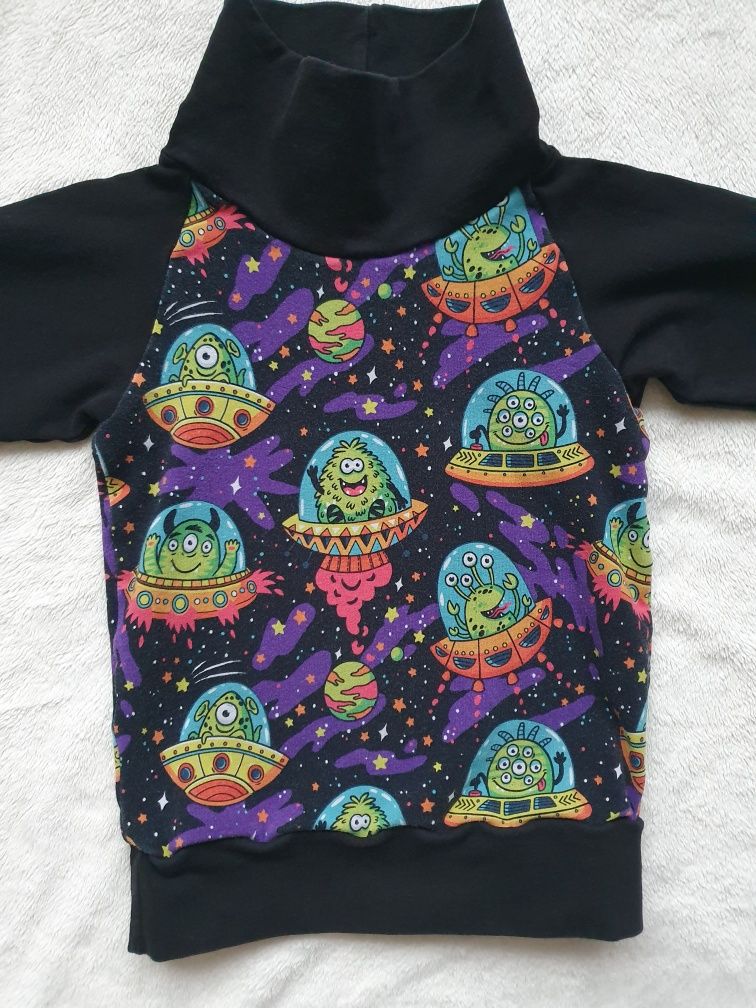 bluza dresowa golf półgolf 98 hand made handmade ufo kosmici ufoludki
