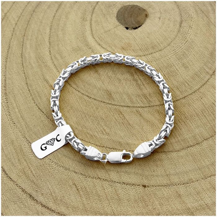 Gruba Srebrna Bransoletka Damska Splot Królewski 21cm/4,3mm Srebro Pr.