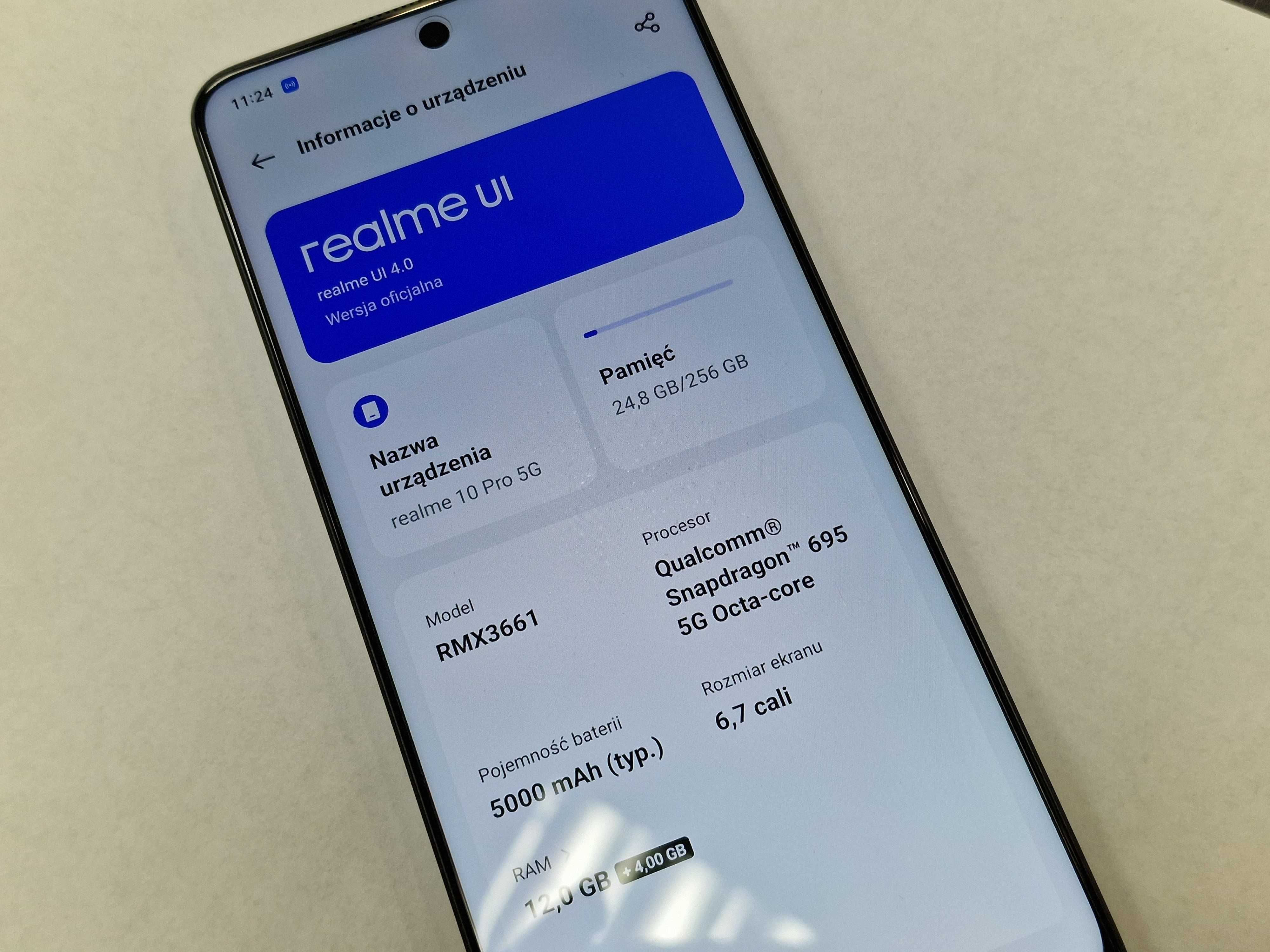 Realme 10 PRO Dual SIM 5G/ 12GB/ 256GB/ Grade A++/ Chiny