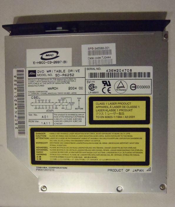 DVD-RW interno para portáteis mod. SD-R6252