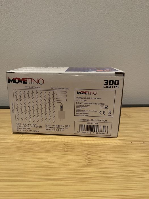 Kurtyna świetlna 300led lampki choinkowe girlanda  + pilot