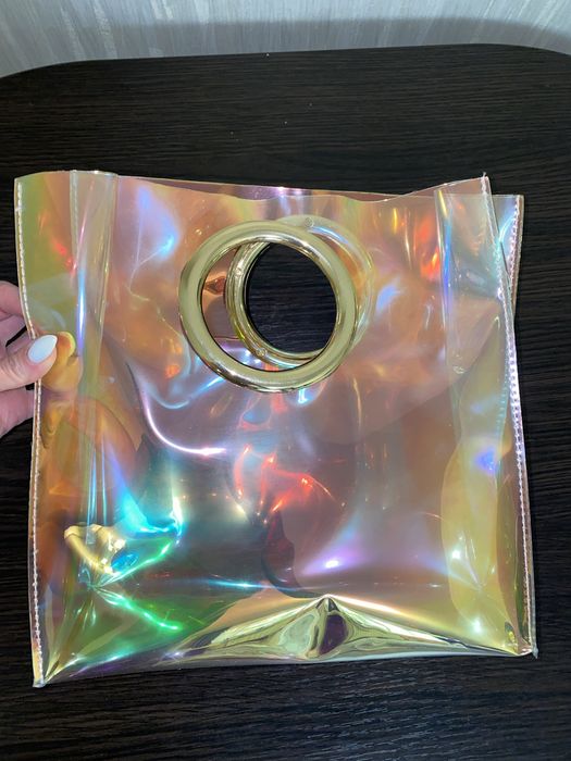 Голографическая сумка. Радужная сумка. Сумка на локоть