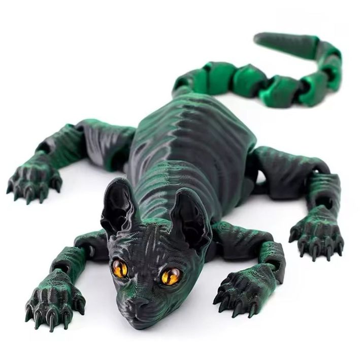 Игрушки 3D. Кот сфинкс.Тираннозавр (T-Rex). Фигурка-антистресс.