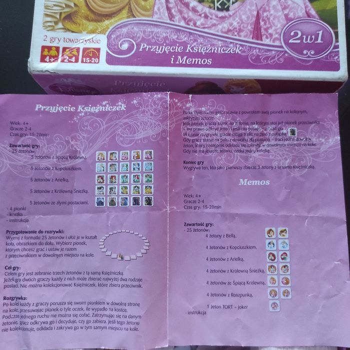Gra memory, memos Przyjęcie księżniczek i memos