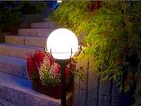 Lampa ogrodowa 72 cm kula mleczna fi20, lampy ogrodowe