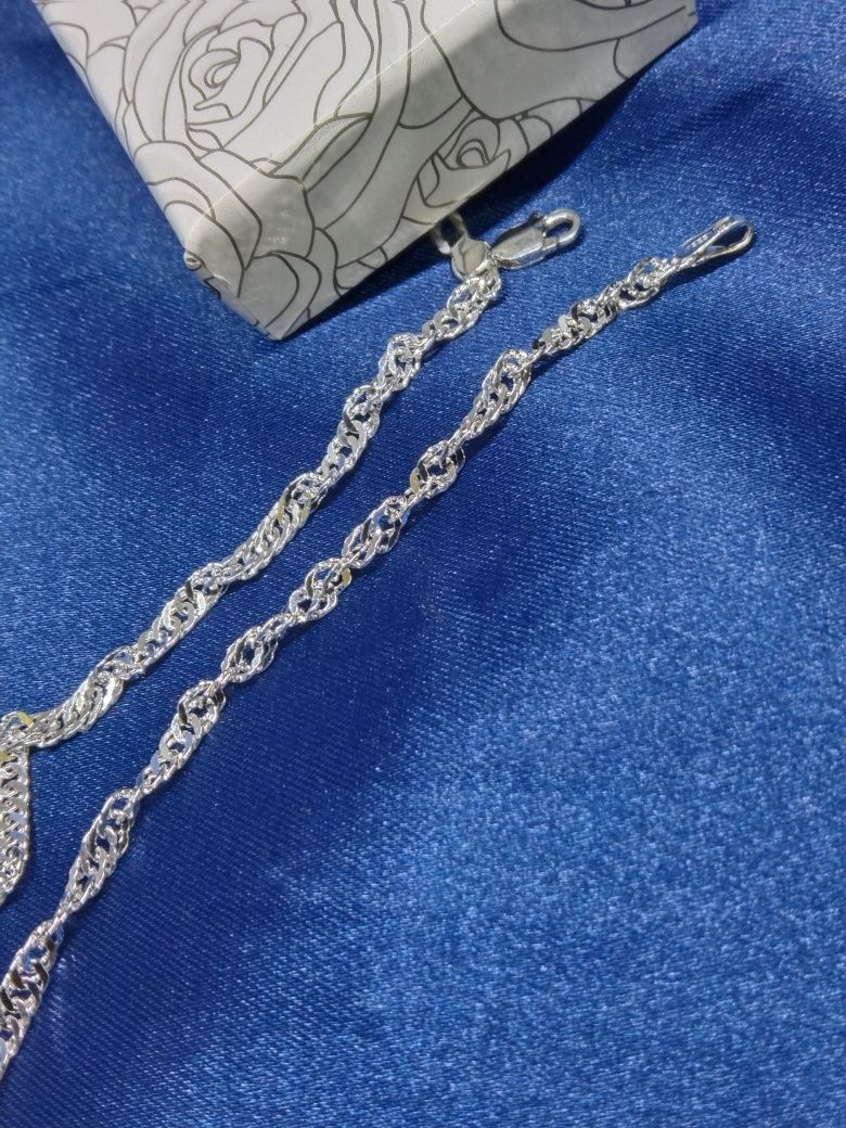 Srebrny damski łańcuszek, srebro 925, 70 cm (71)