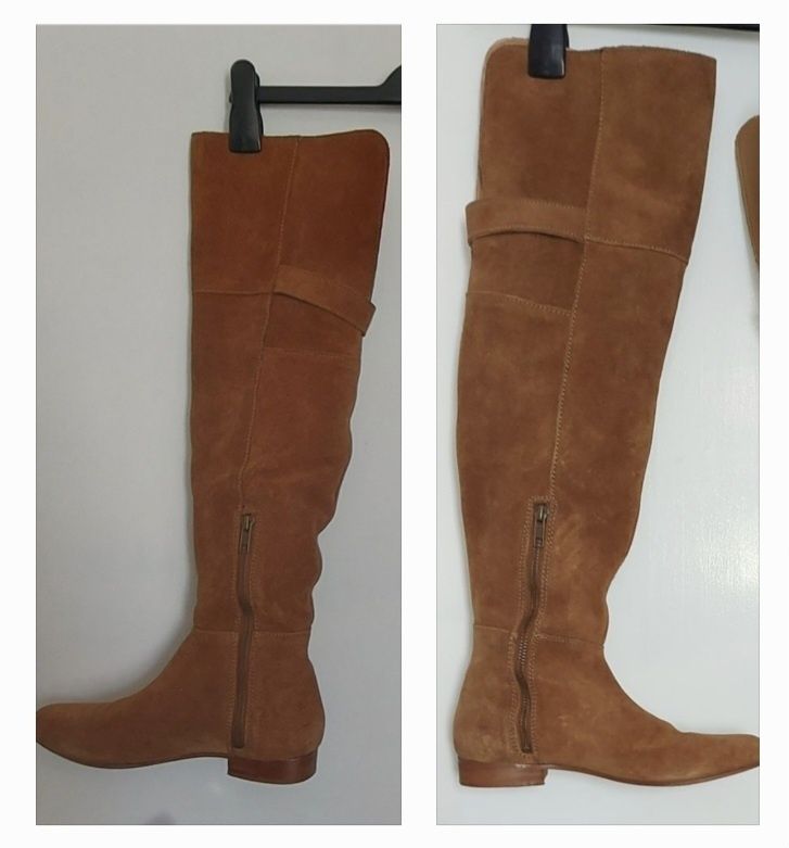 Botas em croûte Mango e/ou Zara de pele...
