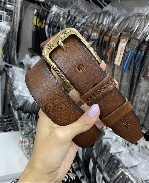 Ремінь чоловічий шкіряний коричневий/ ремень мужской кожа коричневый