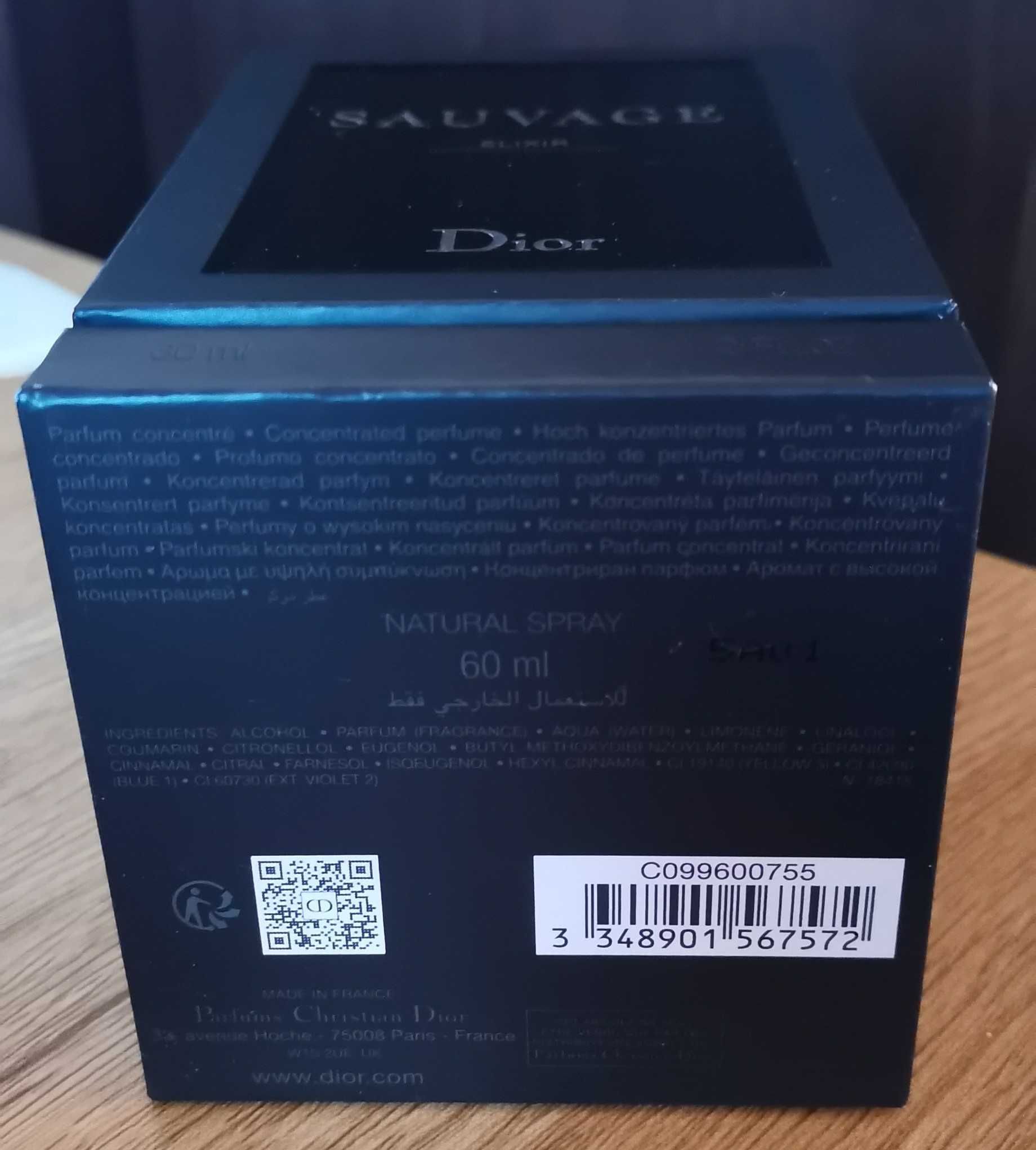 Pudełko po perfumach Dior Sauvage Elixir 60ml