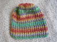 Handmade теплая шапка бини шерсть яркая радуга бохо хиппи унисекс