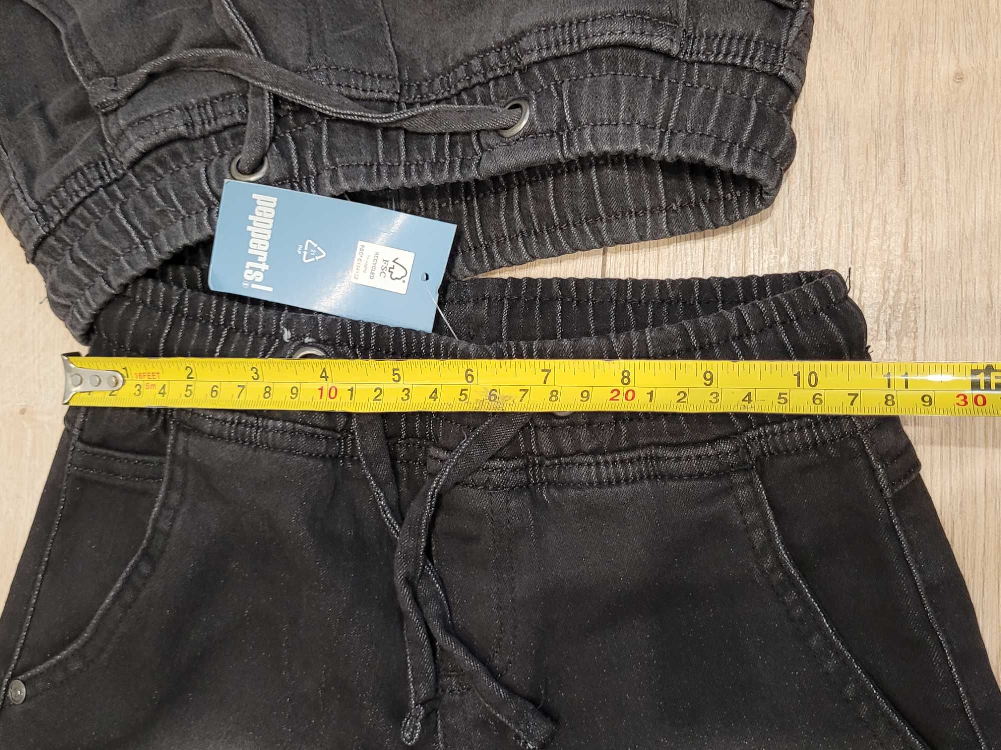 128 Nowe szorty 2 pary krótkie spodenki chłopięce jeansowe czarne Lidl