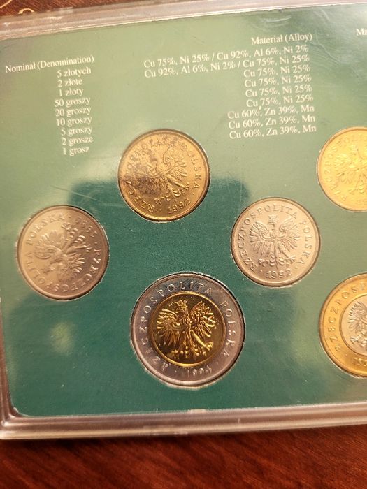 III RP Zestaw monet obiegowych podenominacyjnych
