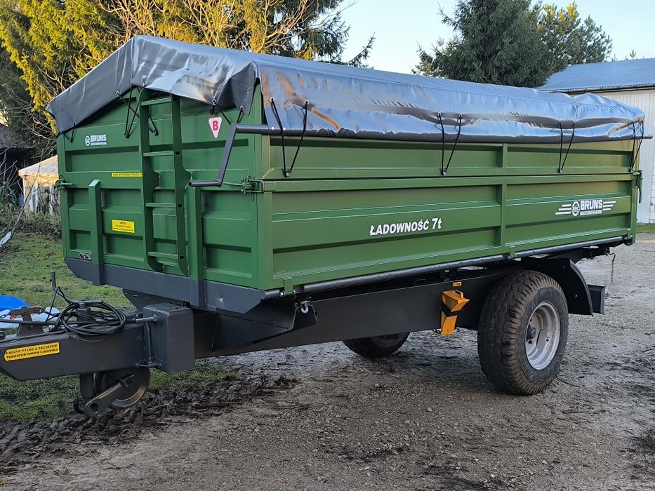 Przyczepa 1-osiowa niemiecka BRUNS wywr.3str Nowa po odbudowie
