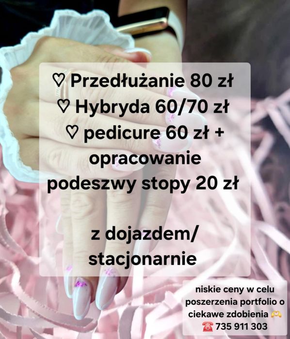 Paznokcie przedłużane, pedicure