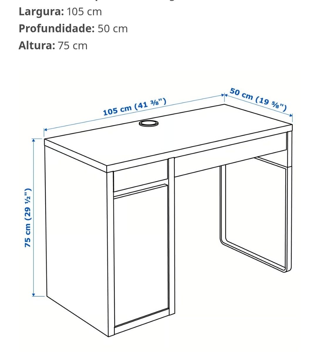 Vendo secretária ikea com cadeira rosa ou preta em bom estado,