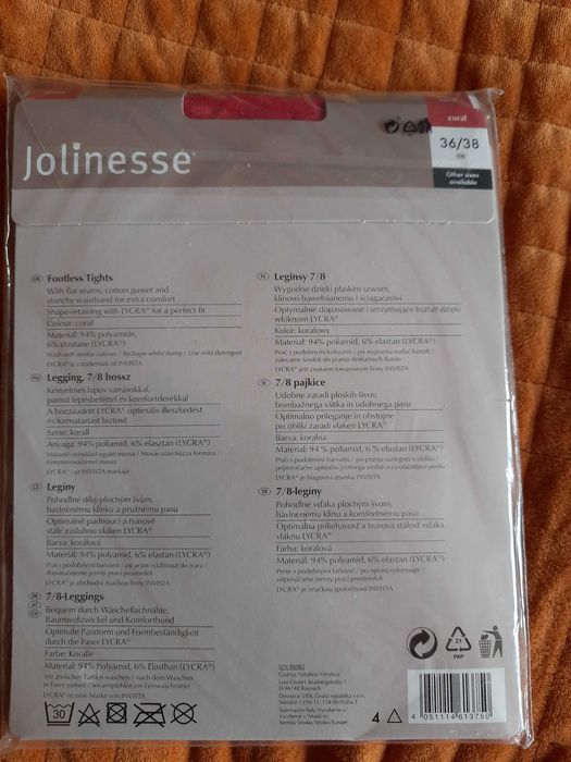 Leginsy koralowe z wzorkami 7/8