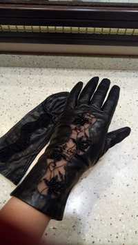 Эксклюзивные кожаные перчатки с бисером
