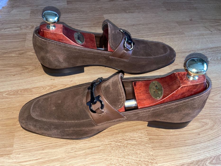 Замшевые туфли лоферы Salvatore Ferragamo