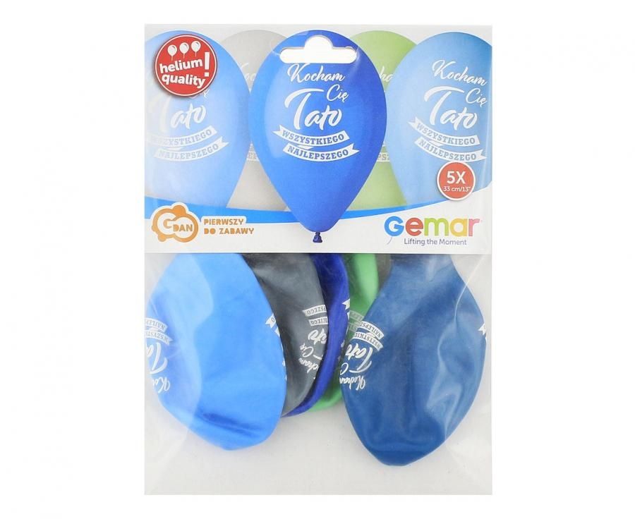 Balony Premium Hel Kocham Cię Tato, 13 cali/ 5 szt. Dzień Ojca, taty