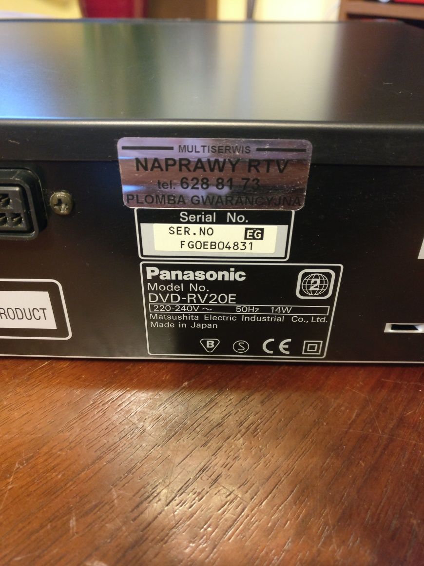 odtwarzacz Panasonic DVD, VCD, CD, segment wieży