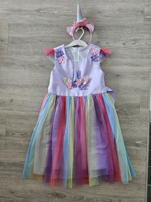 Vestido de carnaval Unicórnio 6-7a