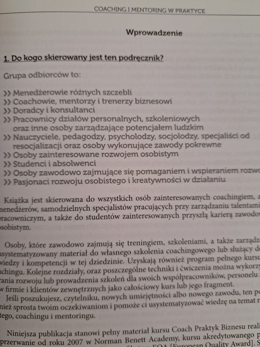 Coaching i mentoring w praktyce, M. Bennewicz, podręcznik