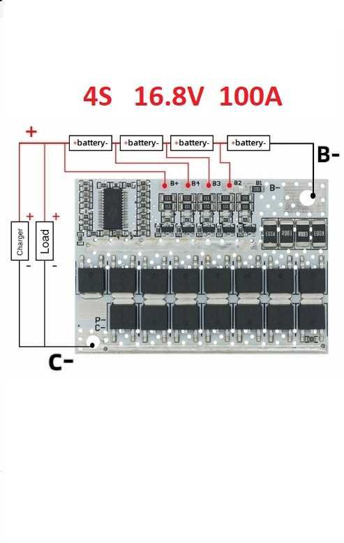 Контроллер заряда BMS 3S 4S 5S 100А