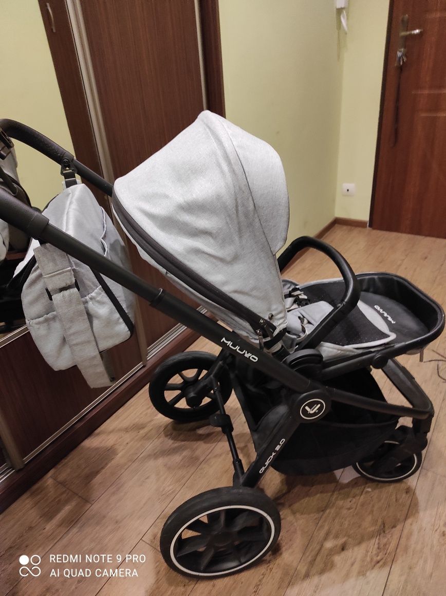 Wózek Muuvo Quick 2,0 spacerówka, gondola,  torba, akcesoria
