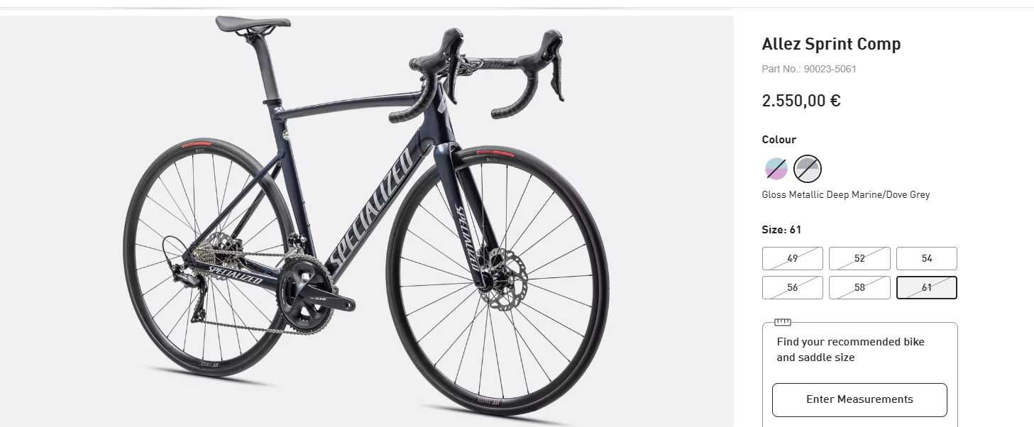 Bicicleta Specialized Allez Sprint 2024 - quase nova - S