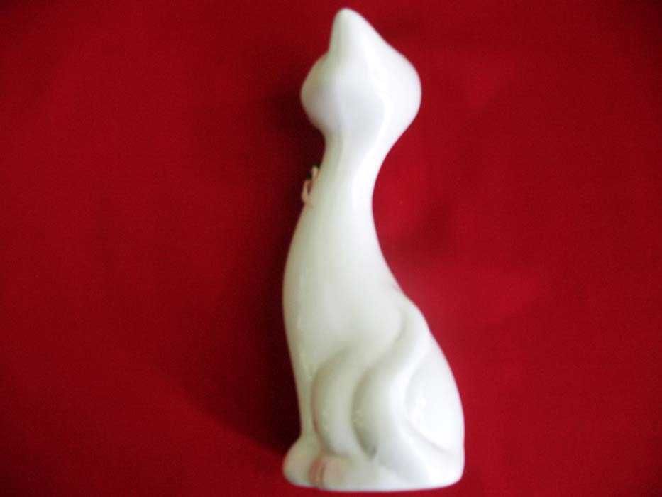 Kot - kotek w kropeczki - stara figurka porcelana - 18,5 x 7 x 5 cm