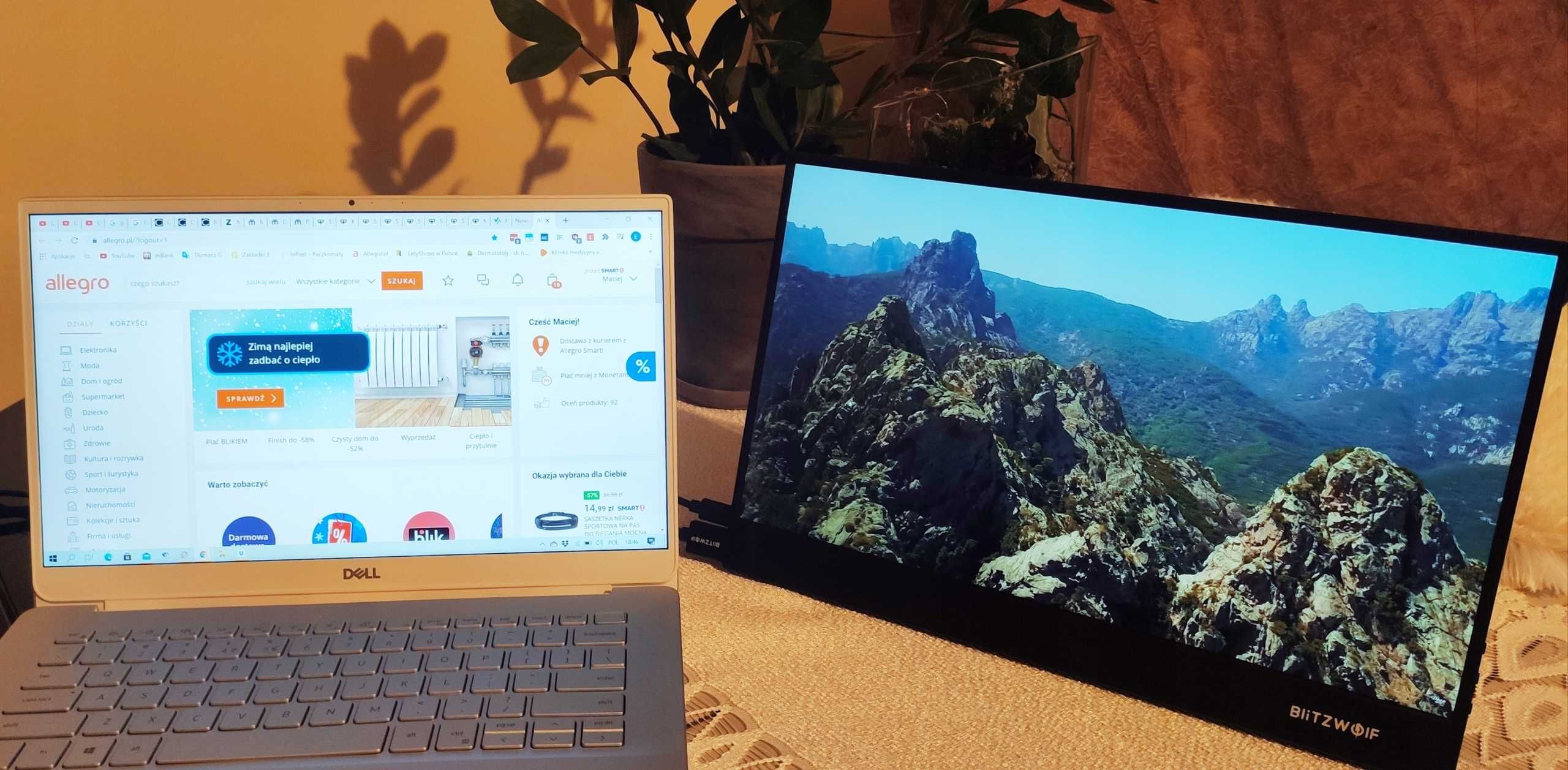 Przenośny monitor dotykowy 15,6" działający doskonale z Raspberry PI