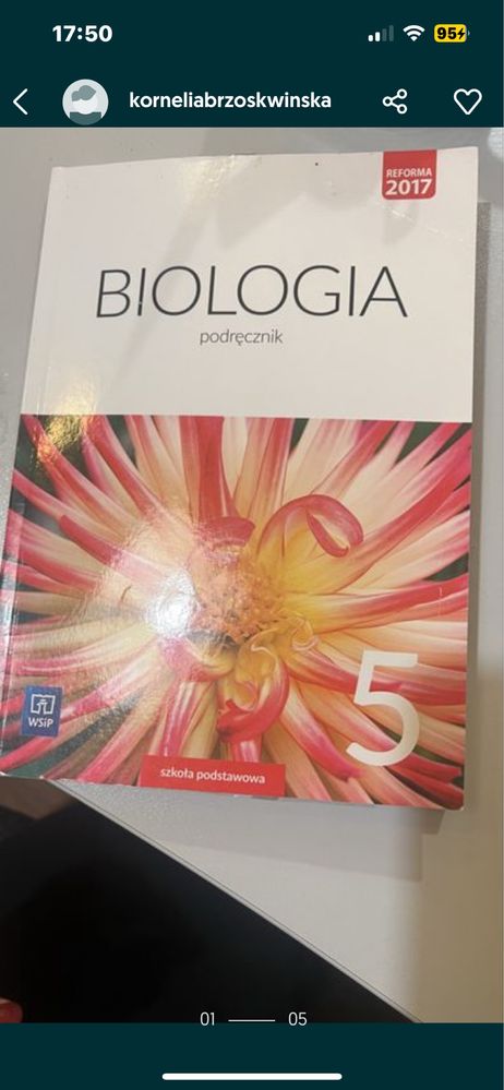 poRęcznik do biologii klasa 5  piąta Nowa Era