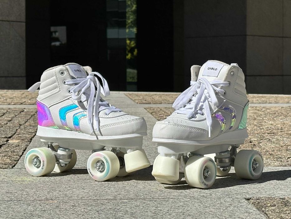 Patins Clássicos de 4 Rodas, Oxelo QUAD100 - TAM.36 (Muito Bom Estado)