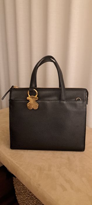 Bolsa em pele cor  preta