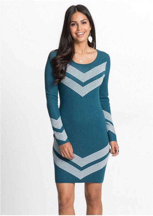 Śliczna Zielona Sukienka Wiskoza Ołówkowa Wygodna 32-34 S-XS Bon Prix