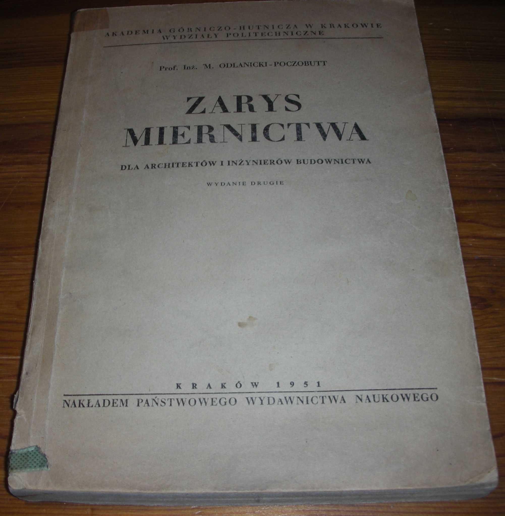 Zarys miernictwa dla architektów Odlanicki 1951