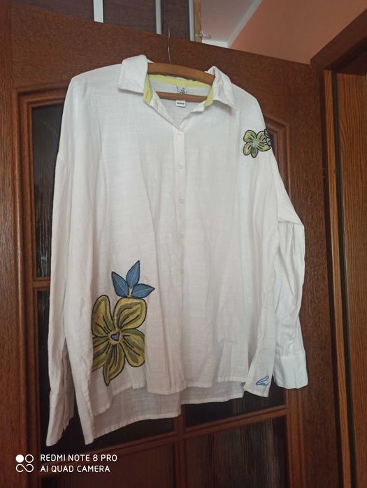 Elegancka koszula z pięknym haftem, bawełna,od Giny Benotti, rozm.44