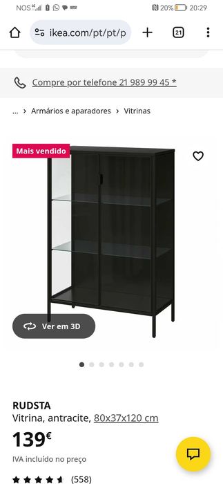 Vitrine ikea como nova