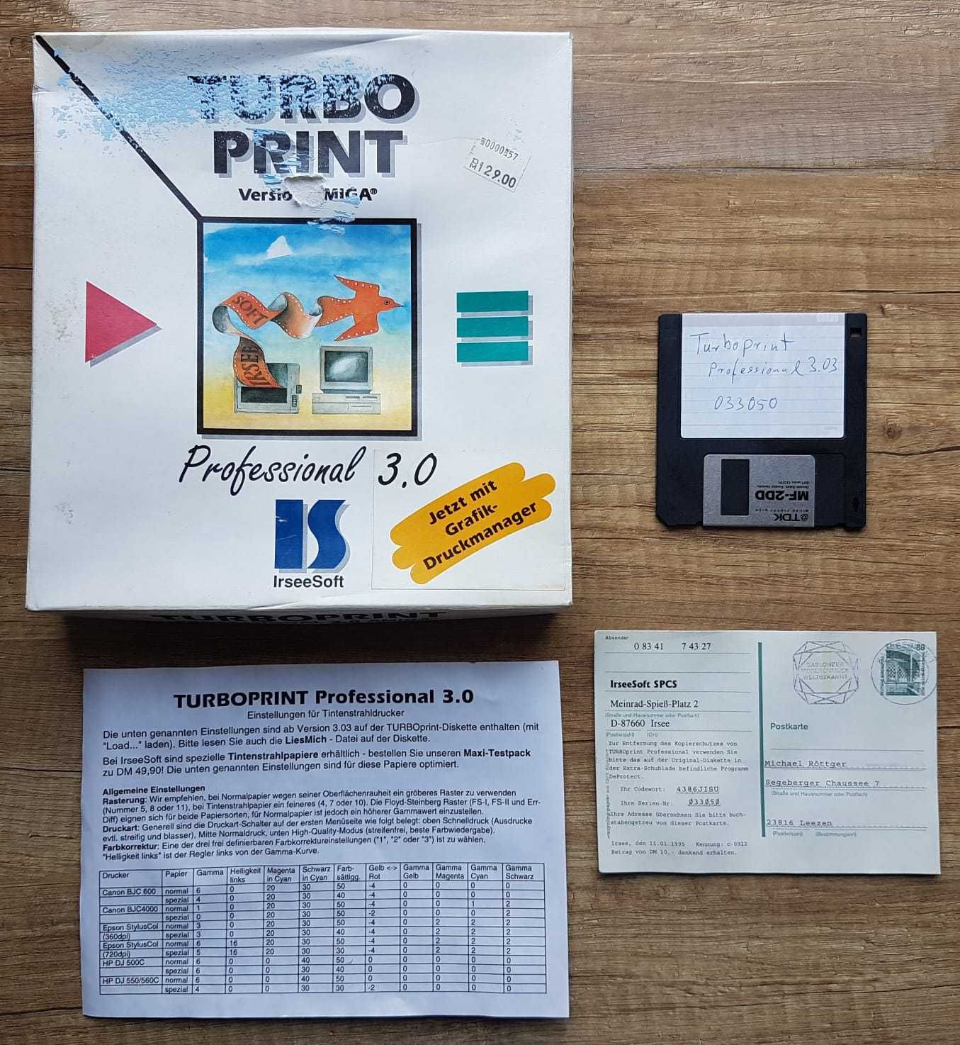 Turboprint 3.0 gra Amiga prezent BEZ DYSKIETKI