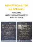 Renowacja napisów na pomniku