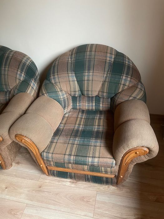 Komplet wypoczynkowy 3+2 z funkcją spania sofa kanapa fotele pufy